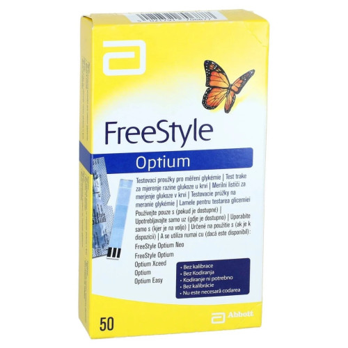 FreeStyle Optium Blood Glucose Test Strips for Optium Neo & Libre Readers – 50 pcs