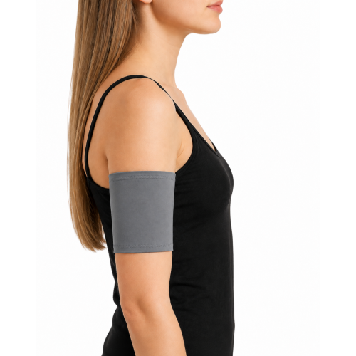 Gray Elastic Arm Band for CGM Sensor Protection