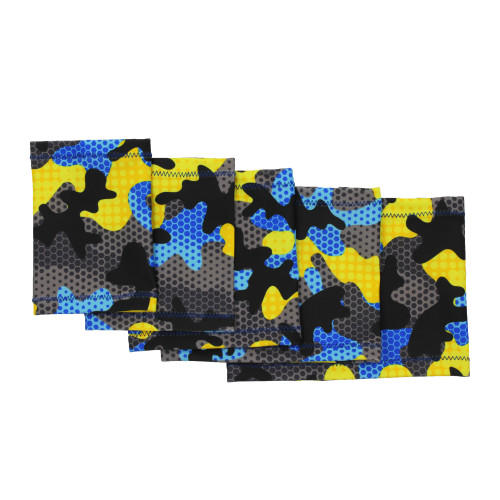 Black, Blue & Yellow Camouflage Elastic Arm Band for CGM Sensor Protection